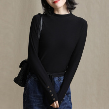 索菲丝尔2018冬季新款时尚打底衫女舒适保暖小立领女上衣潮图片