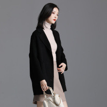 索菲丝尔2018冬季新款简约雅致双面绒大衣女韩版宽松翻领女外套图片