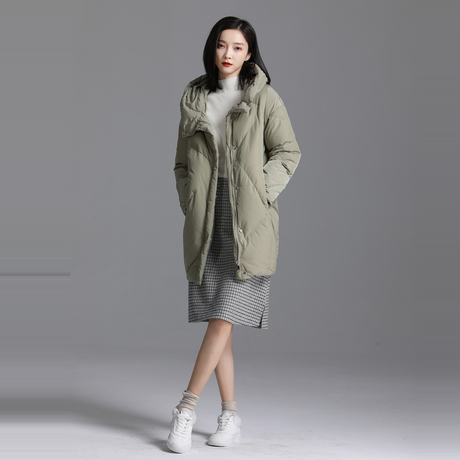 索菲丝尔2018冬季新款羽绒服中长款女加厚保暖鸭绒防寒服棉外套女商品大图