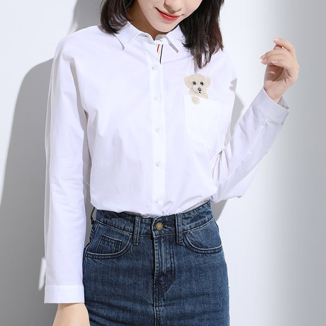 索菲丝尔2018秋季女装新款显瘦白色衬衫女长袖职业修身OL上衣女商品大图