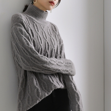 索菲丝尔2018秋季女装新款韩版显瘦宽松高领毛衣女长袖针织衫女潮图片