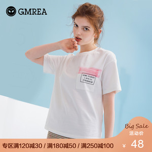 歌美瑞2019夏季新款白色T恤短袖女学生宽松韩版ulzzang女装上衣