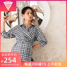 BELLYWEAR2019秋装新品孕妇衬衣时尚宽松交叉系带孕妈衬衫上装