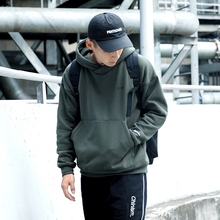 宽松连帽卫衣男薄款 冬季欧美纯色套头帽衫 2019春季新款 BDCT自制
