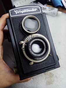 1937真品古董相机福伦达百灵BRILLANT双镜头双反相机收藏装饰