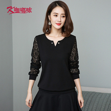大码女装胖mm胖妹妹2018早秋季新款显瘦遮肚宽松200斤心机上衣T恤图片