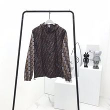 风衣外套男女同款 薄款 2019早秋新款 字母印花拼接夹克拉链连帽外套