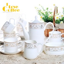 高档英式下午欧式茶具花茶咖啡杯套装 景德镇15头骨瓷咖啡具套装