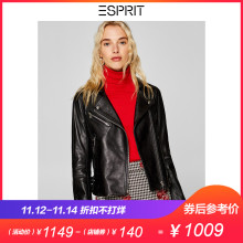 ESPRIT 羊皮革机车夹克小皮衣外套女装短款秋冬新款-108EE1G042图片