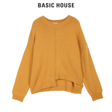 Basic House/百家好旗舰店秋冬季纯色不规则针织衫HSKT720G图片