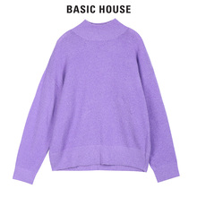 Basic House/百家好秋冬季新款高领纯色套头针织衫毛衣HSKT720A图片