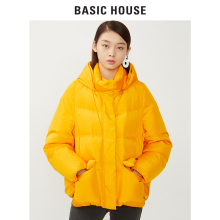 预售Basic House/百家好冬季新款连帽纯色保暖羽绒服女HSDJ720B图片