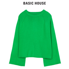 Basic House/百家好2018冬季新款纯色圆领针织打底衫女HSKT121D图片
