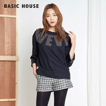 Basic House/百家好秋冬休闲卫衣气质圆领长袖T恤女厚款HPBL721A图片