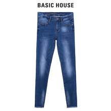 Basic House/百家好旗舰店秋款水洗直筒牛仔裤女韩版HQDP521I图片