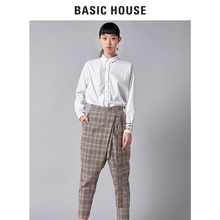 Basic House/百家好新款女装简约衬衣翻领长袖基本款衬衫HSBL320B图片