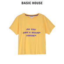 Basic House/百家好2018夏季新款宽松字母印花短袖T恤女HSTS325H图片
