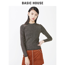 Basic House/百家好冬季新品圆领百搭修身时髦针织打底HRKT720V图片
