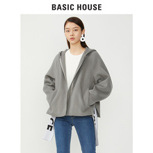 Basic House/百家好2018秋冬新款女装大衣韩版纯色短外套HSCA720G图片