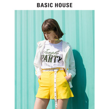 Basic House/百家好新款韩版宽松时尚字母印花T恤女装潮HSTS321L图片