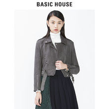 Basic House/百家好秋冬季短款朋克风机车夹克帅气外套HRJK720E图片