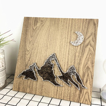 北欧钉子画diy手工制作材料包雪山立体创意装饰画绕线画生日礼物