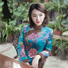 如意风唐装上衣女中式复古风旗袍民族风改良长袖秋冬款夹棉服上衣图片