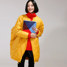米可可   W1835文艺大码韩版蝙蝠型加棉保暖面包棉服女 18秋冬新图片