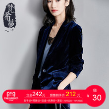 【预售】梵希蔓金丝绒西装外套女短款欧美修身2018春秋小西服图片