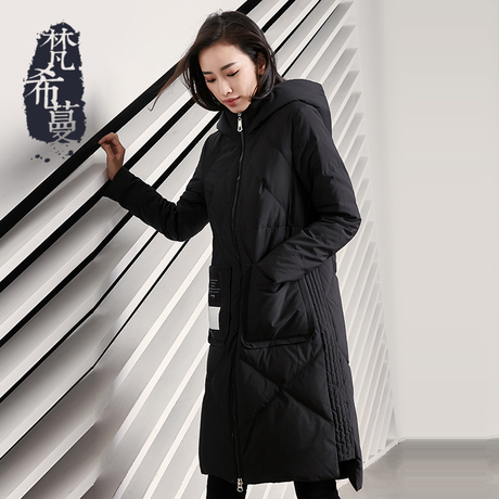 梵希蔓2017冬季新款女装韩版连帽白色羽绒服加厚棉服大外套过膝商品大图
