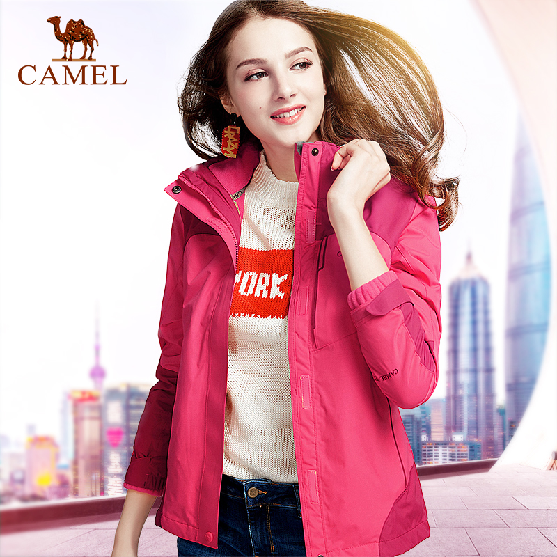 [Hot selling 30000 yuan] Camel outdoor sprint jacket for men and women in winter, plush and thickened three in one or two jacket trend