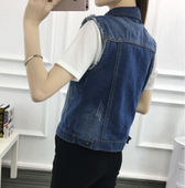 女裙子外搭潮 小披肩外套大码 百搭牛仔小坎肩马甲背心短款 夏季修身