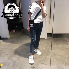 7月ADIDAS三叶草MINI黑色网红款运动单肩 斜挎证件小包 BK6730
