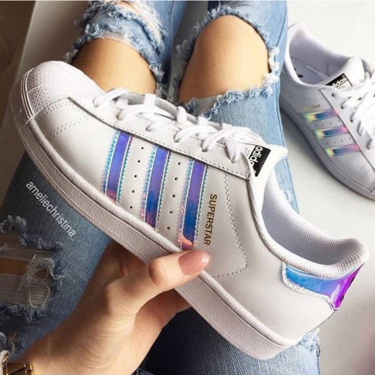 Adidas Superstar Clover Laser Colorful Shell Toe Shoes Women's Shoe AQ6278 F33889