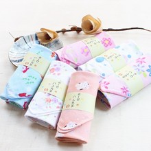 5条可包邮日式和风纯棉双层纱巾擦汗巾大手帕女手绢洗脸方巾45cm