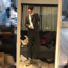 CCJE 条纹西裤男修身小脚九分裤春季韩版商务正装裤青年休闲裤