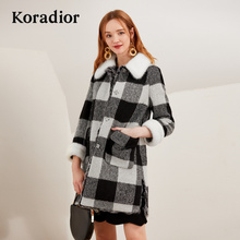 Koradior/珂莱蒂尔品牌女装2018冬装新款中长款时尚韩版派克服女图片