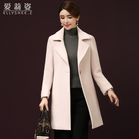 反季2018秋冬装毛呢外套女装新款羊毛呢子大衣中长款修身大码韩版商品大图
