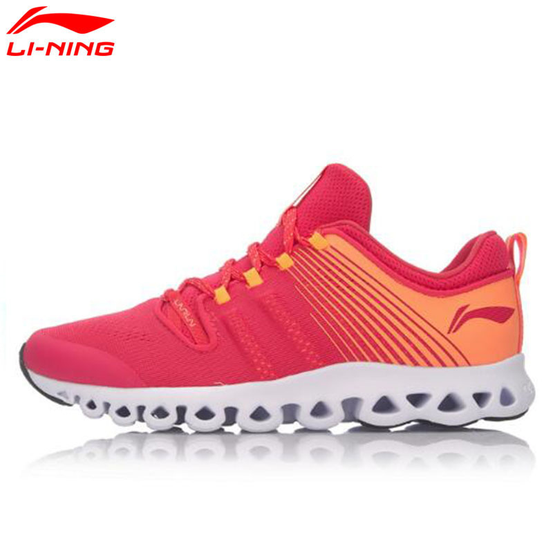 Li Ning Running Shoes Women's Shoes Classic Arc Integrated Weaver Girl Sports Casual Cool Comfortable Breathable Spring and Autumn Sports Shoes