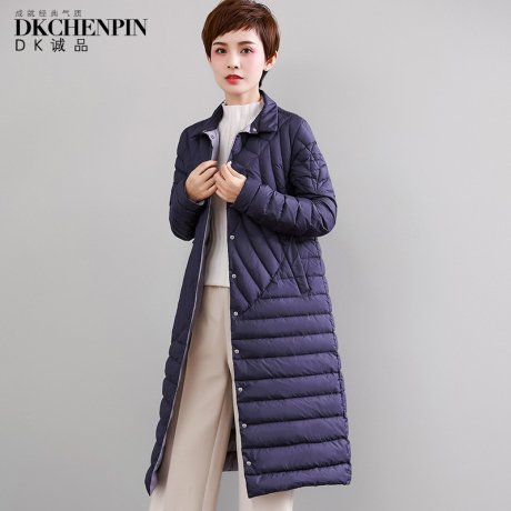 轻薄羽绒服女中长款过膝2018冬季新款韩版时尚外套简约薄款女装潮商品大图