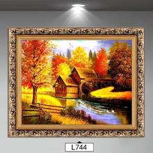 绿牌欧式油画装饰画客厅风景山水 美式餐厅挂画现代玄关黄金满地