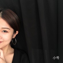 芒果饰品极简造型欧美街拍超大圆形圆圈耳环耳圈耳饰女显脸小R010