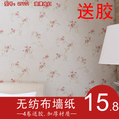 田园温馨小花 无纺布墙纸 客厅卧室书房满铺壁纸.送胶