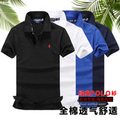 男士保罗POLO衫夏季翻领纯色保罗短袖t恤 中青年休闲大码纯棉上衣