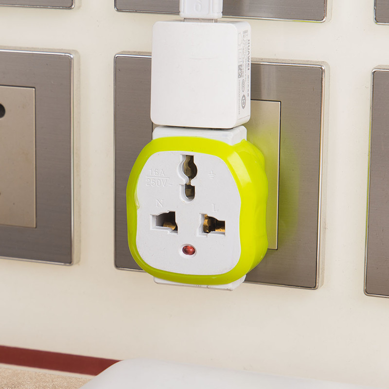 二脚转三孔插头 2转3插座转换器三脚两孔家用