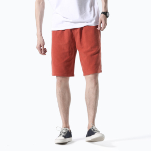 二十八间纯色中国风棉麻短裤