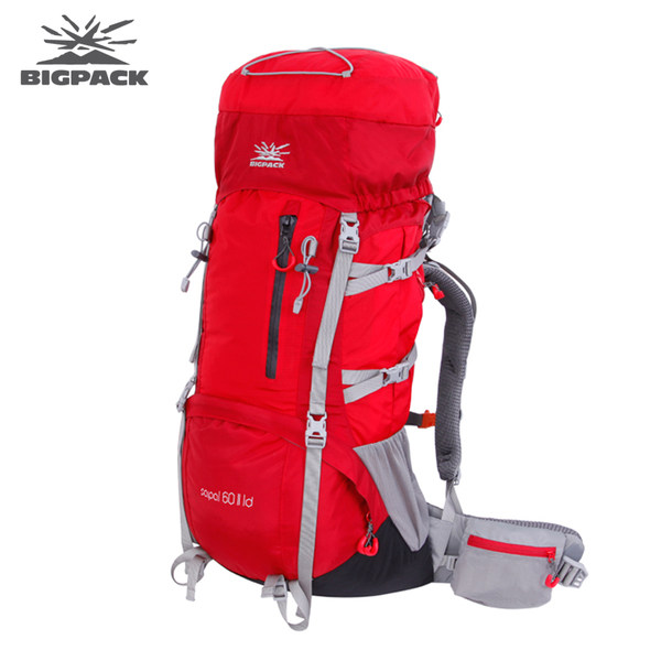 BIGPACK派格户外男女款徒步野营旅行登山包双肩背包60L