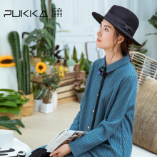Pukka蒲牌毛呢外套女原创设计大码女装秋冬装女2018新款图片