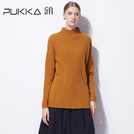 Pukka蒲牌全羊毛针织衫女原创设计女装秋冬装女2018新款商品大图