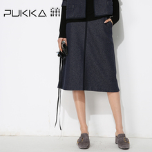 Pukka蒲牌棉质半身裙女原创设计女装春装女2019新款商场同款图片